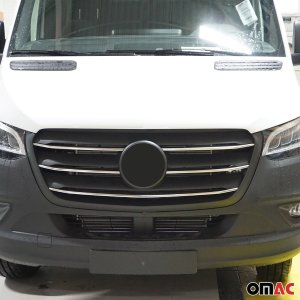 Mercedes Sprinter W907 Front Grill - Omac - S.Steel 5 Pcs - Brushed Silver - 2018 Mercedes Sprinter W907 Front Grill - Omac - S.Steel 5 Pcs - Brushed Silver - 2018